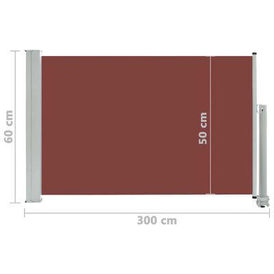 vidaXL sammenrullelig sidemarkise 60 x 300 cm brun