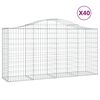 vidaXL buede gabionkurve 40 stk. 200x50x100/120 cm galvaniseret jern