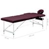 vidaXL foldbart massagebord 3 zoner aluminium lilla