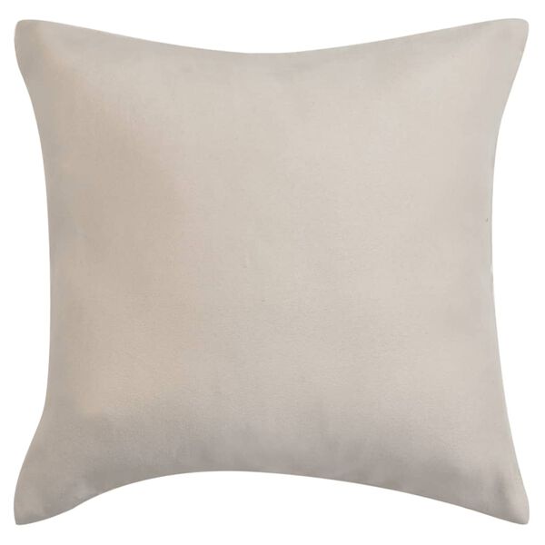 vidaXL pudebetræk 4 stk. 40x40 cm polyester imiteret ruskind beige
