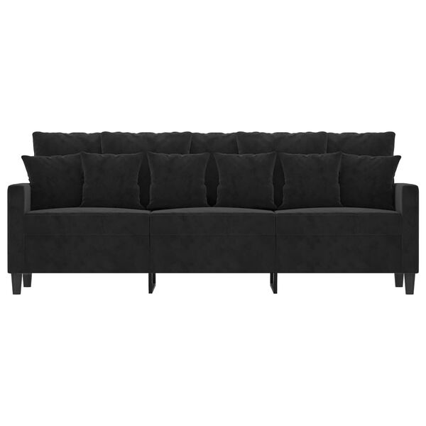 vidaXL 3-personers sofa 180 cm velour sort