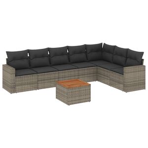 vidaXL sofas&aelig;t til haven 8 dele med hynder polyrattan gr&aring;