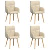 vidaXL Spisestole 4 stk. Stof Cremefarvet 60 x 56 x 96 cm