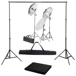 vidaXL fotostudies&aelig;t med lampes&aelig;t og baggrund