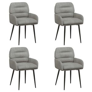 vidaXL Spisestole 4 stk. Fl&oslash;jl Lysegr&aring; 59 x 59,5 x 90 cm