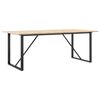 vidaXL spisebord 200x100x75 cm O-stel massivt fyrretr&aelig; og st&aring;l