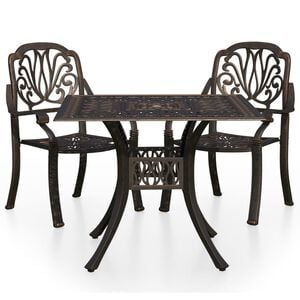 vidaXL bistros&aelig;t 3 dele st&oslash;bt aluminium bronzefarvet