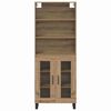 vidaXL Highboard Artisan Egetr&aelig; 69,5 x 34 x 180 cm Konstrueret tr&aelig;