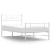 vidaXL sengeramme med sengegavl og fodg&aelig;rde 100x190 cm metal hvid