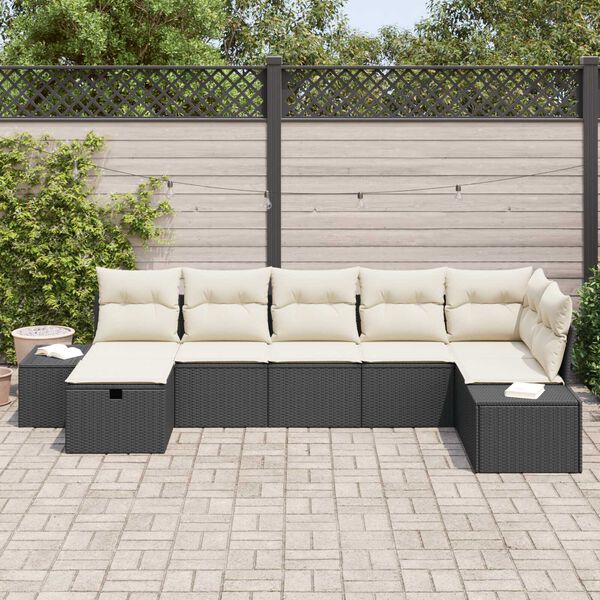 vidaXL Sofa S&aelig;t med pude 8 pcs polyrattan
