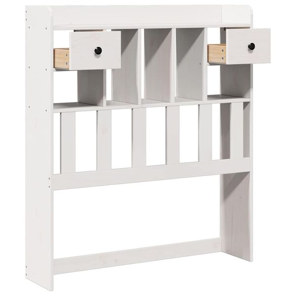 vidaXL sengegavl med opbevaring 90 cm massivt fyrretr&aelig; hvid