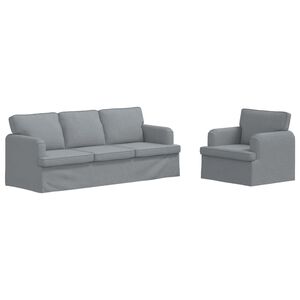 vidaXL Sofa S&aelig;t 2 stk. Lysegr&aring; Stof