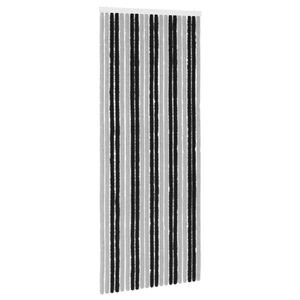 vidaXL Insektgardin i chenille Gr&aring; og sort 90 x 220 cm 100% PP