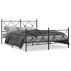 vidaXL sengeramme med sengegavl og fodg&aelig;rde 150x200 cm metal sort