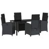 vidaXL Have Spisebordss&aelig;t 5 stk. Sort polyrattan