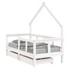 vidaXL sengeramme til juniorseng m. skuffer 70x140 cm massivt fyr hvid