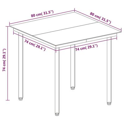 vidaXL spisebordssæt til haven 3 dele med hynder polyrattan og glas