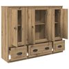 vidaXL Highboard med skuffe 3 pcs Artisan Egetr&aelig; Konstrueret tr&aelig;