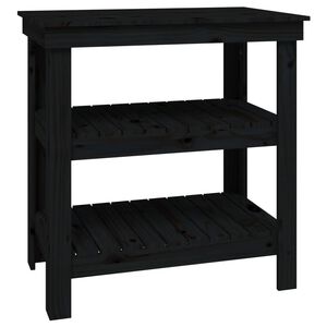 vidaXL arbejdsbord 78,5x50x80 cm massivt fyrretr&aelig; sort
