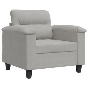vidaXL l&aelig;nestol 60 cm mikrofiberstof lysegr&aring;
