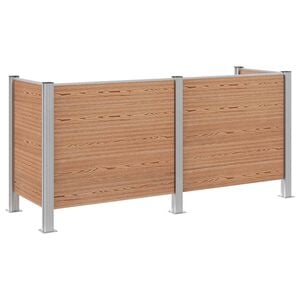 vidaXL Affaldsbeholderhegn Brun 237 x 85 x 115 cm Aluminium og WPC