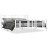 vidaXL sengeramme med sengegavl og fodg&aelig;rde 200x200 cm metal hvid
