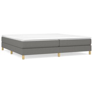 vidaXL Boxspring sengeramme 200x200 cm stof m&oslash;rkegr&aring;