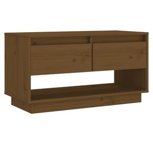vidaXL tv-bord 74x34x40 cm massivt fyrretr&aelig; gyldenbrun