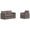 vidaXL Sofa 2 pcs Gr&aring;brun 196 x 82 x 85 cm Stof