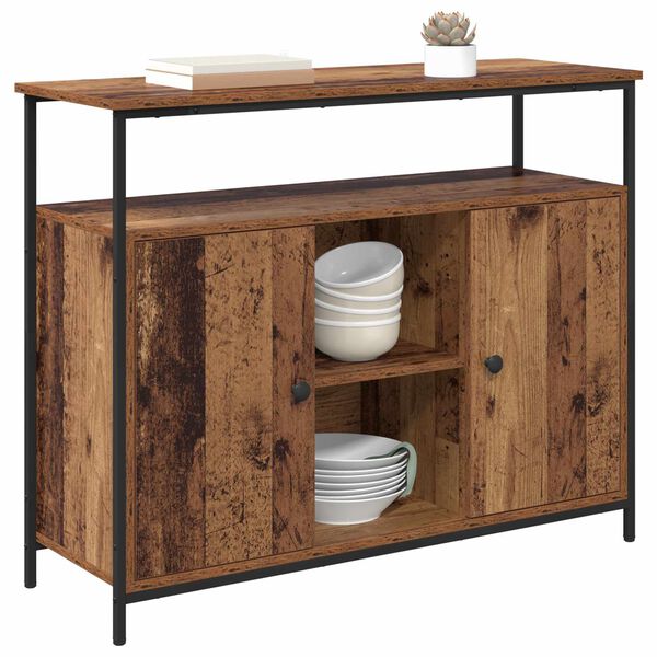 vidaXL Sideboard Gammelt tr&aelig; 100 x 35 x 80 cm Konstrueret tr&aelig;