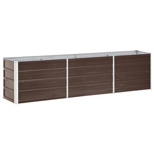 vidaXL forh&oslash;jet plantekasse 240x40x45 cm galvaniseret st&aring;l brun