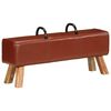 vidaXL gymnastikbuk 110 cm &aelig;gte skind brun