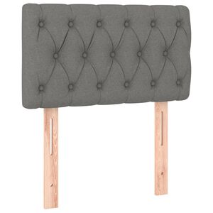 vidaXL sengegavl 80x7x78/88 cm stof m&oslash;rkegr&aring;