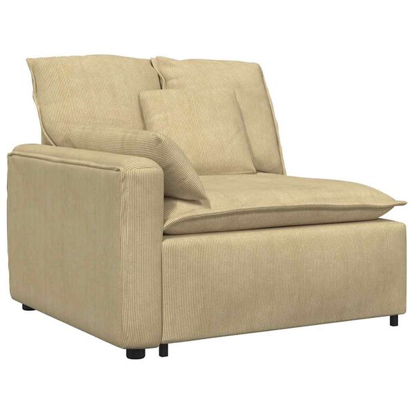 vidaXL modulsofa med fodskammel og hynder fl&oslash;jlsstof gr&aring;gr&oslash;n