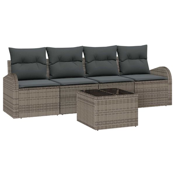 vidaXL Havesofa S&aelig;t Gr&aring; 55 x 55 x 37 cm polyrattan