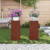 vidaXL Planteholder 2 pcs Rusten 24 x 24 x 55 cm Cortenst&aring;l