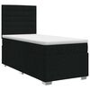 vidaXL Boxmadras med topmadras med hovedg&aelig;rde Sort 90 x 190 cm Stof