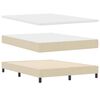 vidaXL Box spring seng med madras med LED Creme 160 x 200 cm Stof