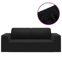 vidaXL elastisk 2-personers sofabetræk polyesterjersey sort