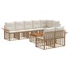 vidaXL Udend&oslash;rs sofagruppe 9 stk. Naturlig og Creme Hvid polyrattan
