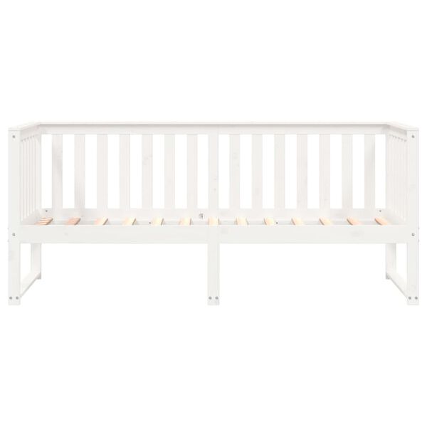 vidaXL daybed uden madras 90x200 cm massivt fyrretræ hvid