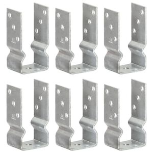 vidaXL jordankre 6 stk. 7x6x15 cm galvaniseret st&aring;l s&oslash;lvfarvet