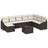 vidaXL Sofa S&aelig;t med pude 9 pcs Brun polyrattan