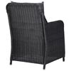 vidaXL havestole 2 stk. med tebord polyrattan sort