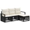 vidaXL Havesofa S&aelig;t 4 stk. Sort polyrattan