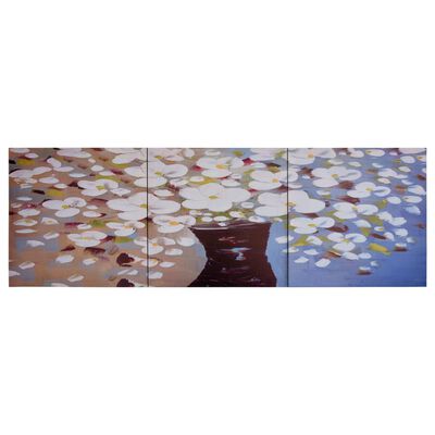 vidaXL lærredsprint blomster i vase 120x40 cm flerfarvet