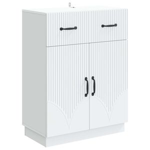 vidaXL Sideboard med skuffe Hvid 66 x 34,5 x 87 cm Konstrueret tr&aelig;