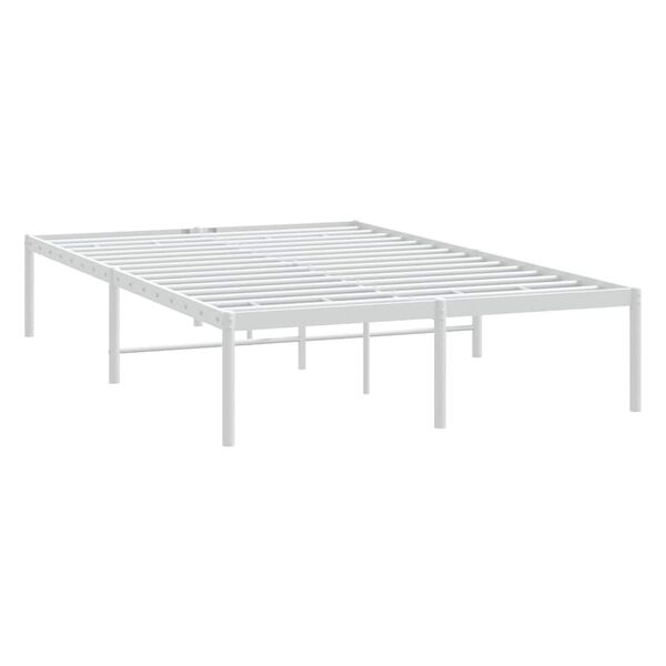 vidaXL sengeramme 135x190 cm metal hvid
