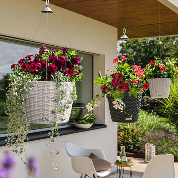 LECHUZA hængende plantekrukke NIDO Cottage 35 ALL-IN-ONE granitgrå