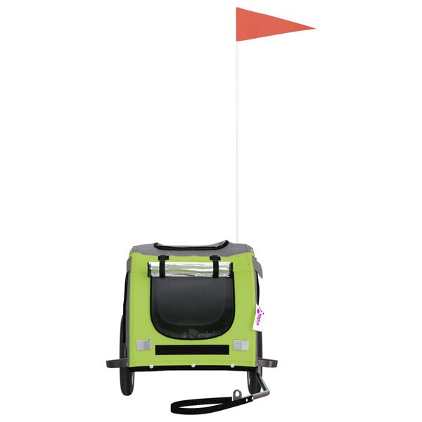 vidaXL cykeltrailer til k&aelig;ledyr oxfordstof og jern gr&oslash;n og gr&aring;